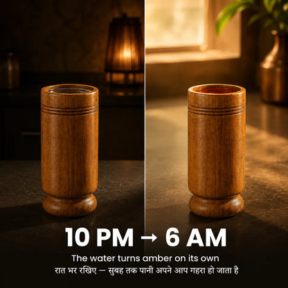 Vijaysar Sugar Balance Wood Glass