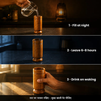 Vijaysar Sugar Balance Wood Glass